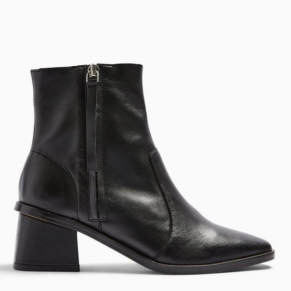 NWOT* TOPSHOP Margot Point Toe Leather Boots Size 9.5 - Picture 7 of 16